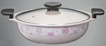 【日本製】 ホーロー あじわい鍋 ほのか 24cm HA-HN24 IH対応 高木金属 土鍋風鍋 冬 ピンク IH 100V 200V 対応 軽い 割れない 味わい鍋