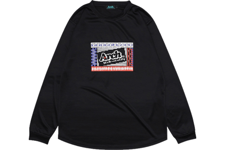 Arch[アーチ] Arch rough designed L/S tee / アーチ ラフ デザイン ロングスリーブTシャツ【T323-110】（Arch アーチ メンズユニセックスロングスリーブ長袖Tシャツ ブラック）