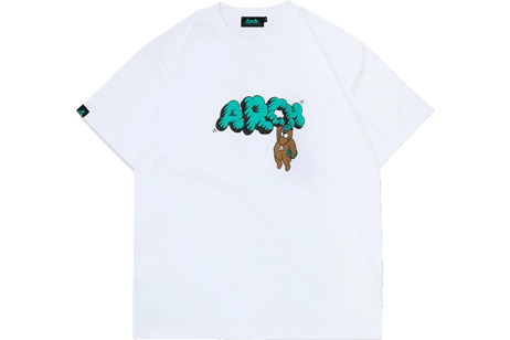Arch[アーチ] Arch hanging kumasan tee / アーチ ハンギング くまさん Tシャツ【T124-142】（メンズ/レディス/ユニセックス バスケットボール Tシャツ ホワイト）