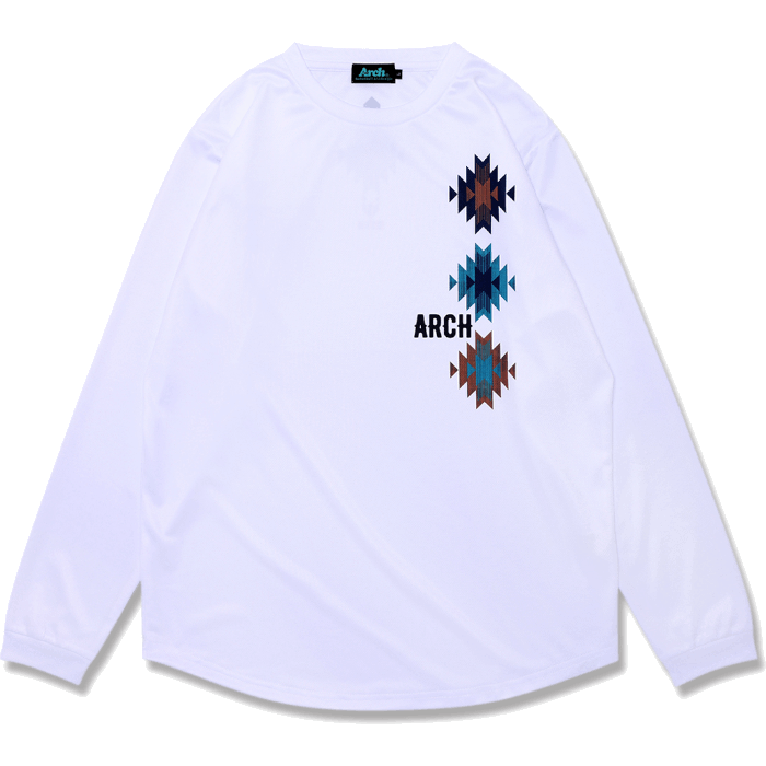 Arch[アーチ] Arch native pattern L/S tee / アーチ ネイティブ パターン ロングスリーブTシャツ【T325-107】（メンズ ユニセックス ロングスリーブ 長袖 Tシャツ ホワイト）