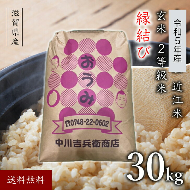 近江米 令和5年 玄米 30kg 縁結び 送料無料 滋賀県産 令和5年産 新米 ニ等米 玄米30キロ お米30キロ 30キロ 令和5年産 高級 美味しいお米 おこめ 美味しい 米 米30k 米30キロ 30キロ米 滋賀 高級米 滋賀県 近江 国産 おいしい お取り寄せ プレゼント