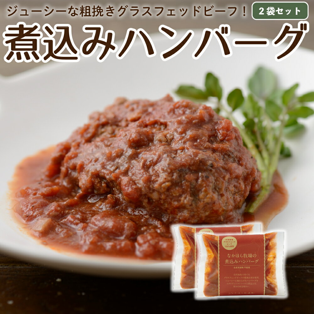 国産 ハンバーグ グラスフェッドビーフ 2食分 冷凍レトルト 温めるだけ 牛肉 放牧 牧草牛 お取り寄せ ［冷凍］