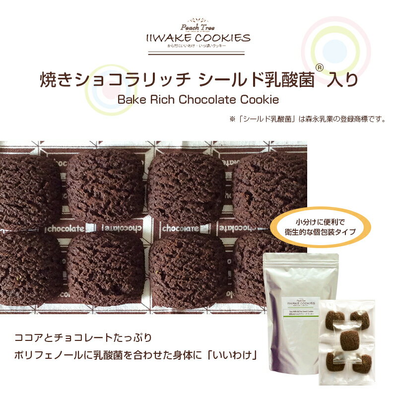 IIWAKE COOKIES いいわけクッキー　焼きショコラリッチ 乳酸菌入り 45枚入り（ピロ個包装）