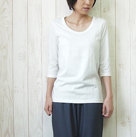 y[։zmizuiro-indi~YCChj3/4sleeve cutsew@7Jbg\[yyMt_z