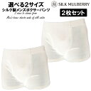 Rakuten 楽天ポイント5倍【2枚セット】メンズ シルク製 ボクサーパンツ【シルク100%】ホワイト M L 【下着 シルク肌着 絹 Silk 紳士 ブリー...