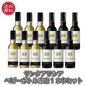 【本州・四国は送料無料】サンタアリシア ミニボトル 赤白 12本セット シャルドネ レゼルバ カベルネ・ソーヴィニョン レゼルバ 187ml 12本 送料無料 チリワイン ひとり飲み ミニサイズ