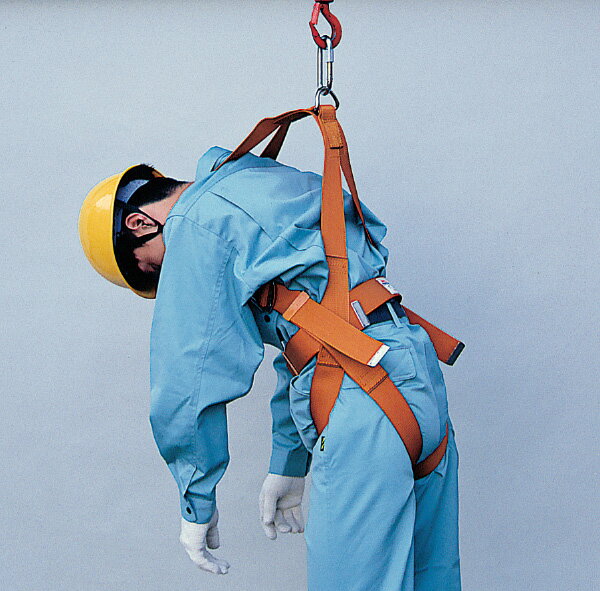 【ポイント10倍】藤井電工 被災者吊上げベルト(ベルト締付式) R-427 締付式 オレンジ 幅50mm 被災者 救..