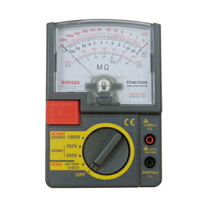 ※　商品詳細　※ メーカー ジェフコム（JEFCOM） 商品名 絶縁抵抗計 商品型番 PDM-1529S 特徴 ※1000Vの場合は2000MΩフルスケール●測定電圧レンジ: 250V・500V・1000V　幅広い範囲を1台で測定できる抵抗計●絶縁抵抗測定スイッチ付: 単発・連発の切り換え可能●交流電圧測定レンジ: 0-600V　●直流電圧測定レンジ: 0-60V●ディスチャージ機能: 被測定回路の充電電圧を放電 仕様 用途 0 本体サイズ ●サイズ：幅99×奥行43×高さ144mm 質量 ●質量：約310g 材質 梱包仕様 個装梱包：ブリスター・台紙個装梱包：個装梱包：ブリスター・台紙 個装サイズ：個装サイズ・質量：W181×D60×H250mm・650g 質量（梱包込）： 原産国 ・原産国：日本 注意事項