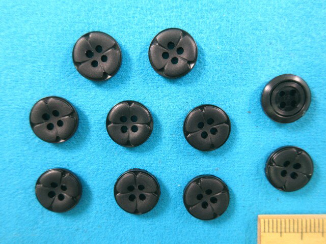 プラボタン（11mm）黒//
