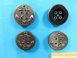 メタルボタン　マリン（25mm）黒銀