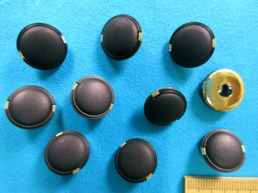 プラメタルボタン(15mm)黒×金 プラメタルボタン(15mm)黒×金