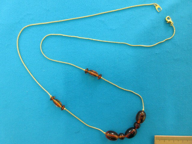 ネックレス金×茶系