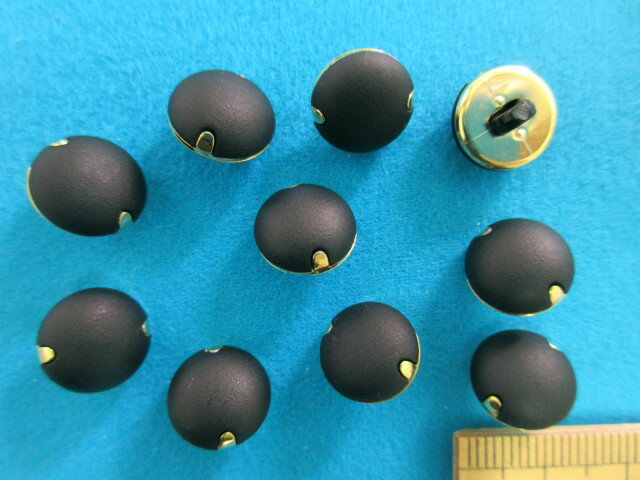 プラメタルボタン（11mm）黒×金