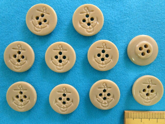 プラボタン（19mm）濃ベージュ