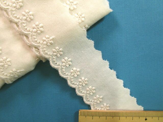 綿レース(3cm幅 5m巻）薄ベージュ