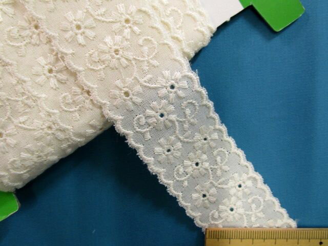 バンブーレース（3.4cm幅 14m巻）アイボリー