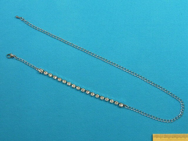 ラインストーンチェーン銀