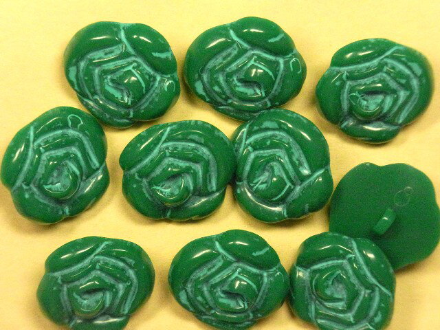在庫処分プラボタン（13・15・18・21・24mm）バラ（グリン）