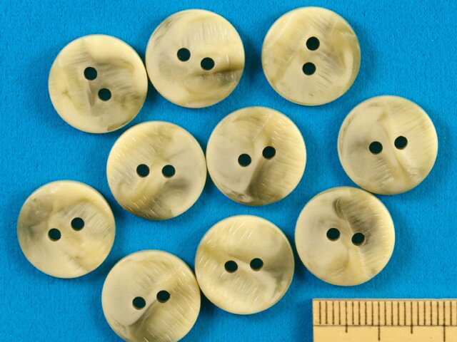 在庫処分プラボタン（15mm）マーブル・クリーム系