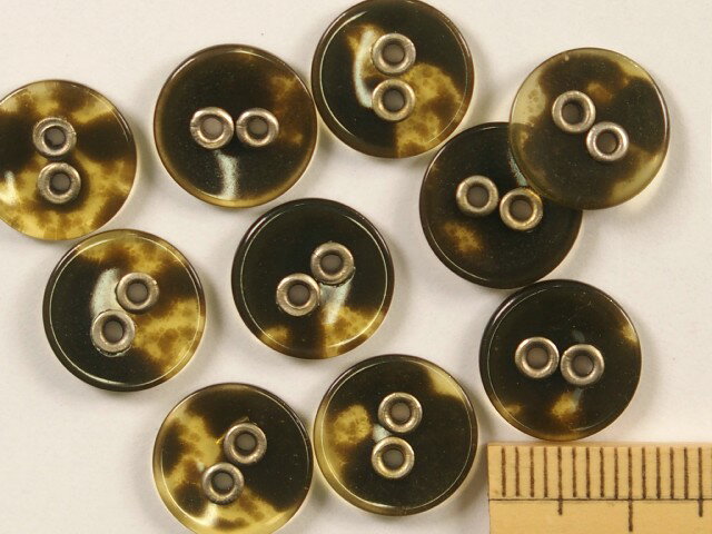 在庫処分プラボタン （11mm）カーキ系