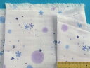 綿ダブルガーゼ生地小花・水玉薄紫×ブルー系