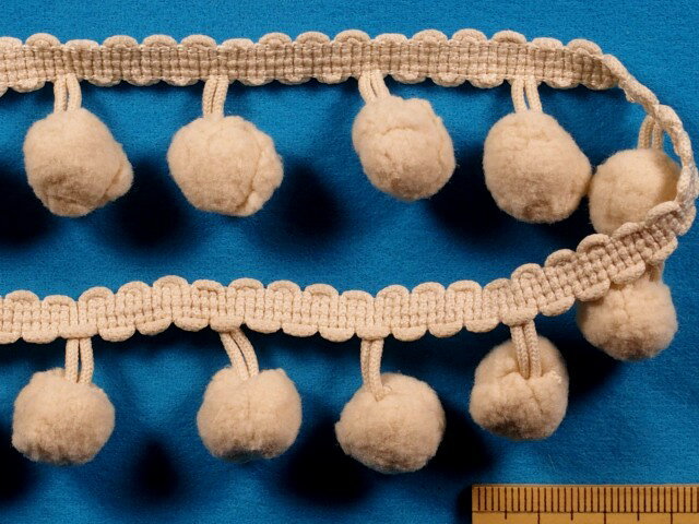 ボン天フレンジベージュ（3cm幅　3m巻）