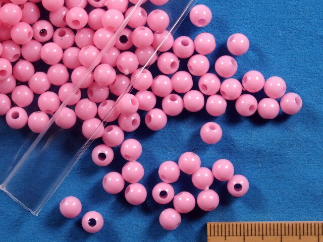 プラ丸ビーズ（約6mm）ピンク