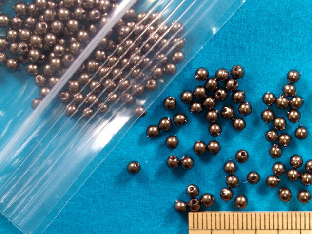 パールビーズ(3mm)渋茶