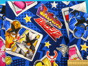 綿プリントオックス生地ルパンレンジャー VSパトレンジャー紺...