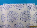 綿ダブルガーゼ生地オフ白×紫（140cm幅　1．5m）