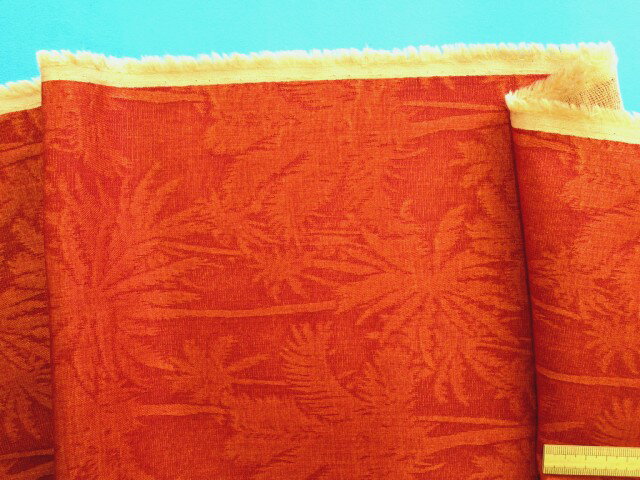 綿ジャガード生地ヤシ・レンガ（110cm幅　2m）