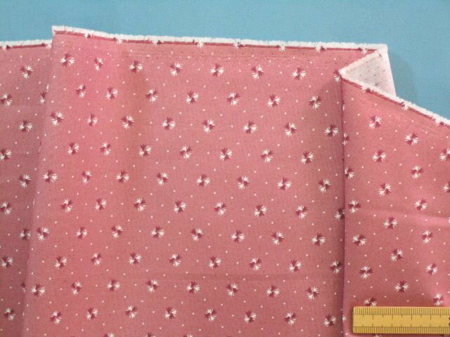 USAコットン生地渋紫ピンク×オフ白（110cm幅　2m）