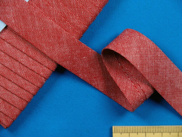 ダンガリーバイアス（両折れタイプ）濃赤（18mm幅　8m巻）...