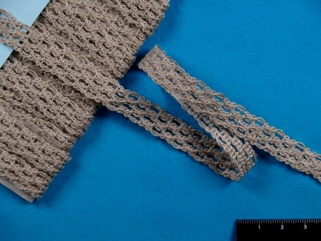 在庫処分麻テープ渋ベージュ（1cm幅　5m巻）