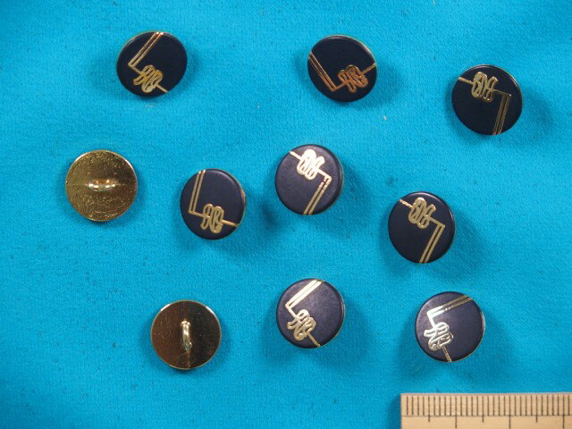 樂天商城 - 在庫処分プラメタルボタン（13mm）金×黒