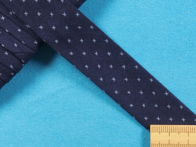 和調柄ワイドバイアス（両折れタイプ）紺×水（25mm幅　6m巻）