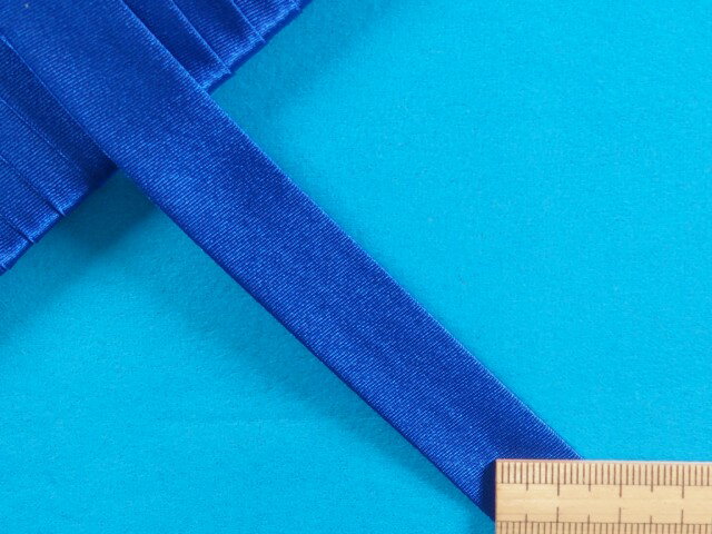 サテンバイアステープ（両折れタイプ）ブルー（18mm幅 10m巻）