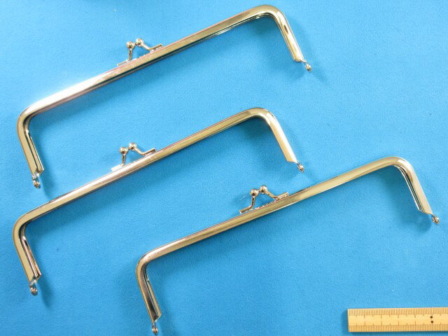 在庫処分口金・がま口角型（18cm）3個セット銀