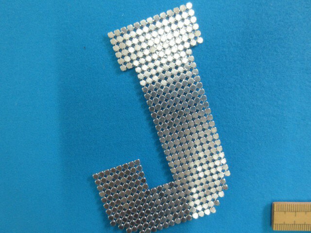 アルファベットメタルワッペン銀　大　J