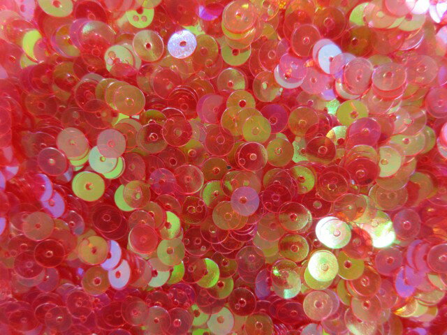 スパンコール　6mm（100g・7000枚）オーロラクリアローズ系