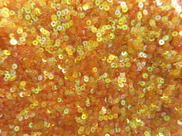 スパンコール　3mm100gオーロラクリア山吹系