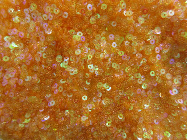スパンコール　3mm100gオーロラクリアオレンジ系