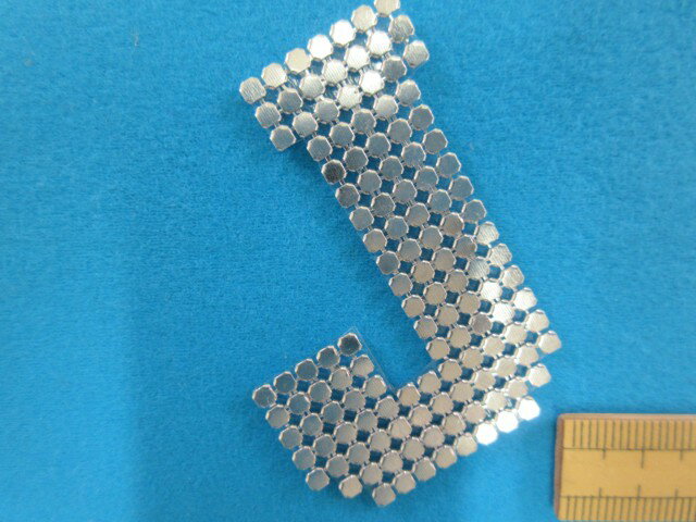 アルファベットメタルワッペン銀　小　J