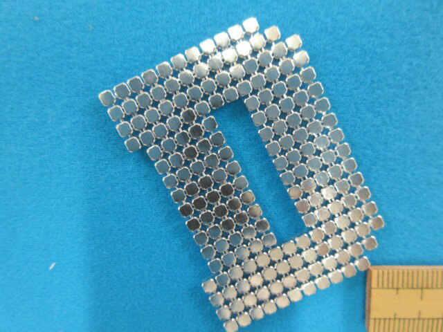 アルファベットメタルワッペン銀　小　D