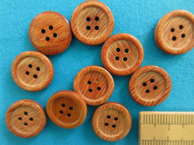 ウッドボタン(15mm)茶系//