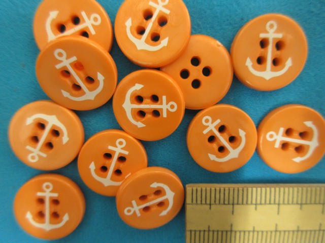 プラボタン（15mm）オレンジ