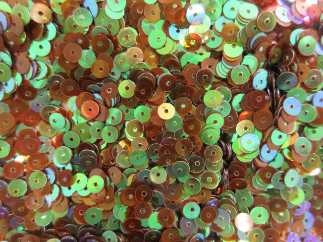 スパンコール　5mm（100g・10000枚）クリアオーロラコゲ茶系