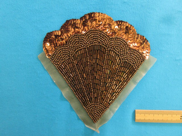 ビーズスパンコールモチーフ茶（1枚入）