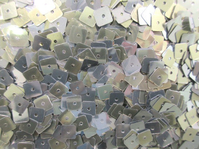 スパンコール　四角7mm（100g）薄金×銀