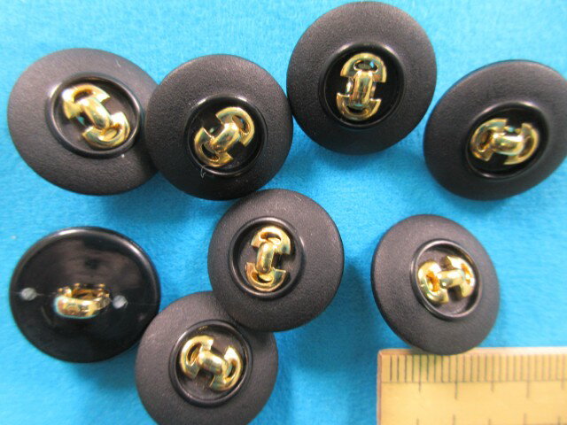 プラメタルボタン（18mm）黒×金
